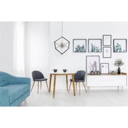 Stellar - Matt Black & Chrome 6 Light Pendant with Crystal