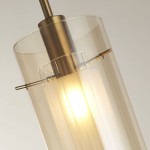 Duo III - Satin Gold Pendant with Amber & Frosted Glass Duo III - Satin Gold Pendant with Amber & Frosted Glass