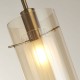 Searchlight-2301CP - Duo III - Bronze Pendant with Amber & Frosted Glass
