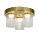 Searchlight-23083-3SB - Highball - Satin Brass 3 Light LED Flush with Clear Glass IP44