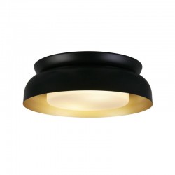 Kendal - Black & Gold Flush with White Diffuser