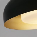 Kendal - Black & Gold Flush with White Diffuser
