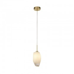Rocky - Satin Brass Pendant with White, Brushed Painted Glass Rocky - Satin Brass Pendant with White, Brushed Painted Glass