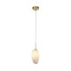 Searchlight-23141-1SB - Rocky - Satin Brass Pendant with White, Brushed Painted Glass