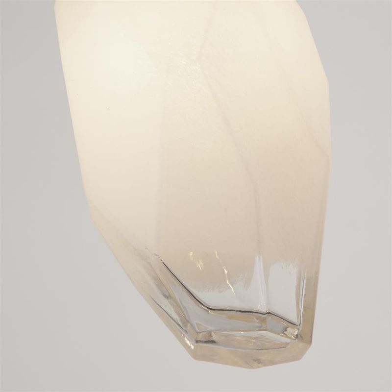 Searchlight-23141-1SB - Rocky - Satin Brass Pendant with White, Brushed Painted Glass