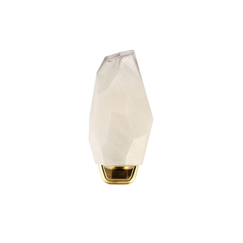 Searchlight-23142-1SB - Rocky - Satin Brass Wall Lamp with White, Brushed Painted Glass IP44