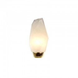 Rocky - Satin Brass Wall Lamp with White, Brushed Painted Glass IP44 Rocky - Satin Brass Wall Lamp with White, Brushed Painted Glass IP44