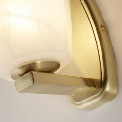 Rocky - Satin Brass Wall Lamp with White, Brushed Painted Glass IP44 Rocky - Satin Brass Wall Lamp with White, Brushed Painted Glass IP44