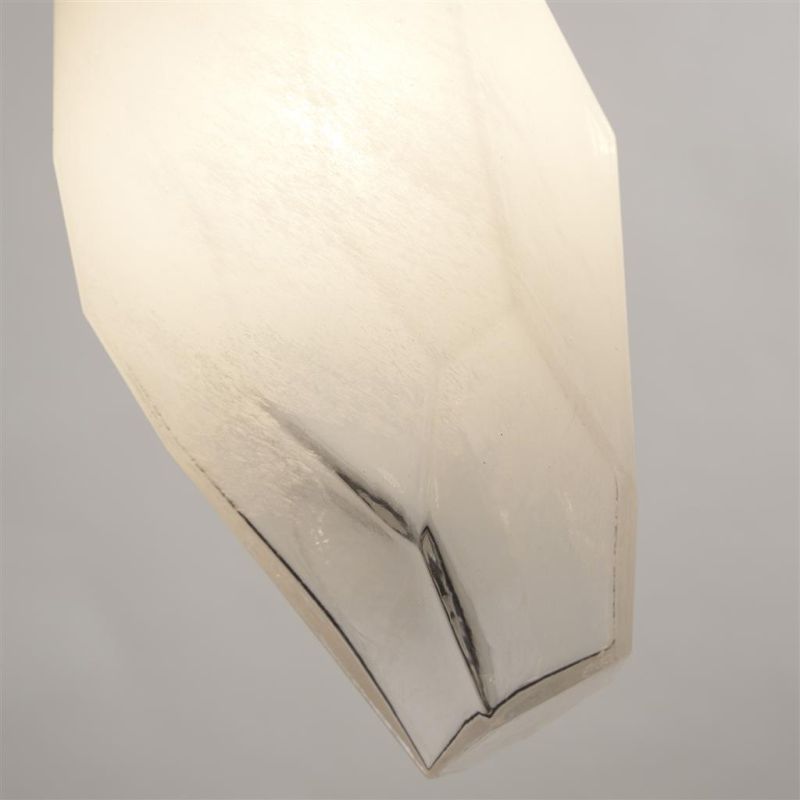 Searchlight-23145-5SB - Rocky - Satin Brass 5 Light over Island Fitting with White, Brushed Painted Glass