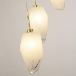 Rocky - Satin Brass 5 Light Cluster Pendant with White, Brushed Painted Glass Rocky - Satin Brass 5 Light Cluster Pendant with White, Brushed Painted Glass
