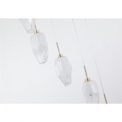 Rocky - Satin Brass 8 Light Cluster Pendant with White, Brushed Painted Glass Rocky - Satin Brass 8 Light Cluster Pendant with White, Brushed Painted Glass