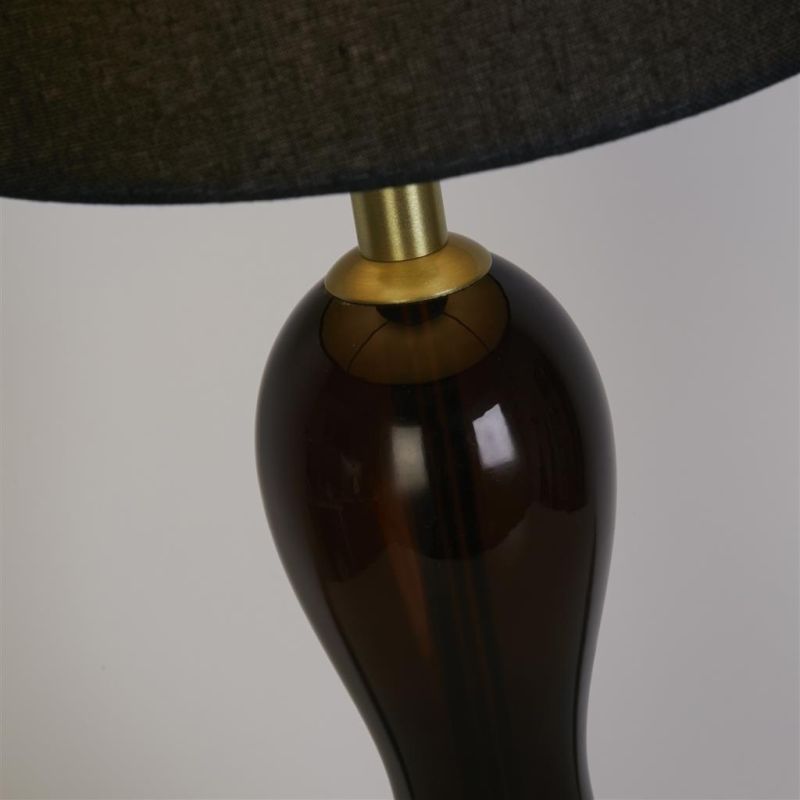 Searchlight-23186BK - Marakesh - Black Ombre Glass Table Lamp with Black Linen Shade