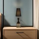 Searchlight-23186BK - Marakesh - Black Ombre Glass Table Lamp with Black Linen Shade