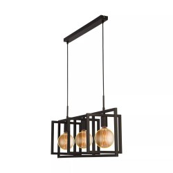 Plaza - Matt Black 3 Light over Island Fitting