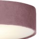Ceiling Lights - Drum - Blush Pink Velvet 3 Light Flush Searchlight-23298-3PI - Drum - Blush Pink Velvet 3 Light Flush