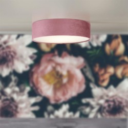 Drum - Pink Velvet 3 Light Flush