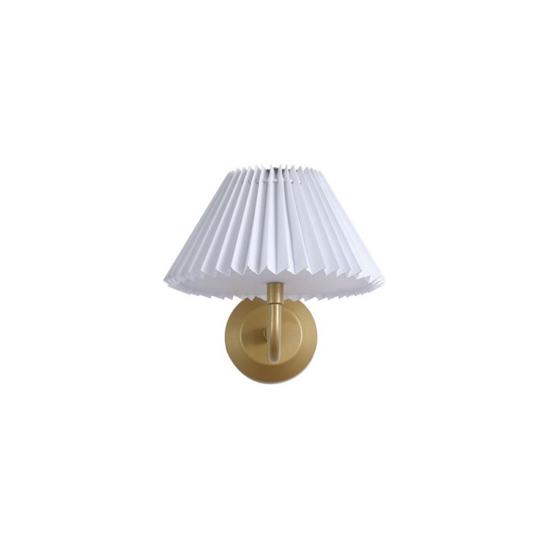 Searchlight-23310GO - Danish - Gold LED Wall Lamp with White Pleated Shade