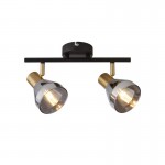 Westminster - Black & Satin Brass 2 Spotlights with Smoked Glasses Westminster - Black & Satin Brass 2 Spotlights with Smoked Glasses