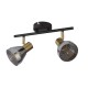 Searchlight-23801-2SM - Westminster - Black & Satin Brass 2 Spotlights with Smoked Glasses