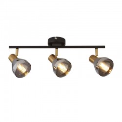 Westminster - Black & Satin Brass 3 Spotlights with Smoked Glasses Westminster - Black & Satin Brass 3 Spotlights with Smoked Glasses