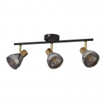 Westminster - Black & Satin Brass 3 Spotlights with Smoked Glasses Westminster - Black & Satin Brass 3 Spotlights with Smoked Glasses