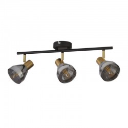 Westminster - Black & Satin Brass 3 Spotlights with Smoked Glasses Westminster - Black & Satin Brass 3 Spotlights with Smoked Glasses