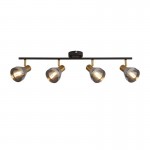 Westminster - Black & Satin Brass 4 Spotlights with Smoked Glasses Westminster - Black & Satin Brass 4 Spotlights with Smoked Glasses
