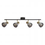 Westminster - Black & Satin Brass 4 Spotlights with Smoked Glasses Westminster - Black & Satin Brass 4 Spotlights with Smoked Glasses