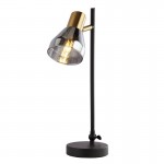 Westminster - Black & Satin Brass Table Lamp with Smoked Glass Westminster - Black & Satin Brass Table Lamp with Smoked Glass
