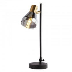 Westminster - Black & Satin Brass Table Lamp with Smoked Glass Westminster - Black & Satin Brass Table Lamp with Smoked Glass
