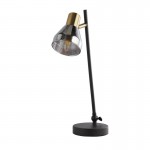 Westminster - Black & Satin Brass Table Lamp with Smoked Glass Westminster - Black & Satin Brass Table Lamp with Smoked Glass