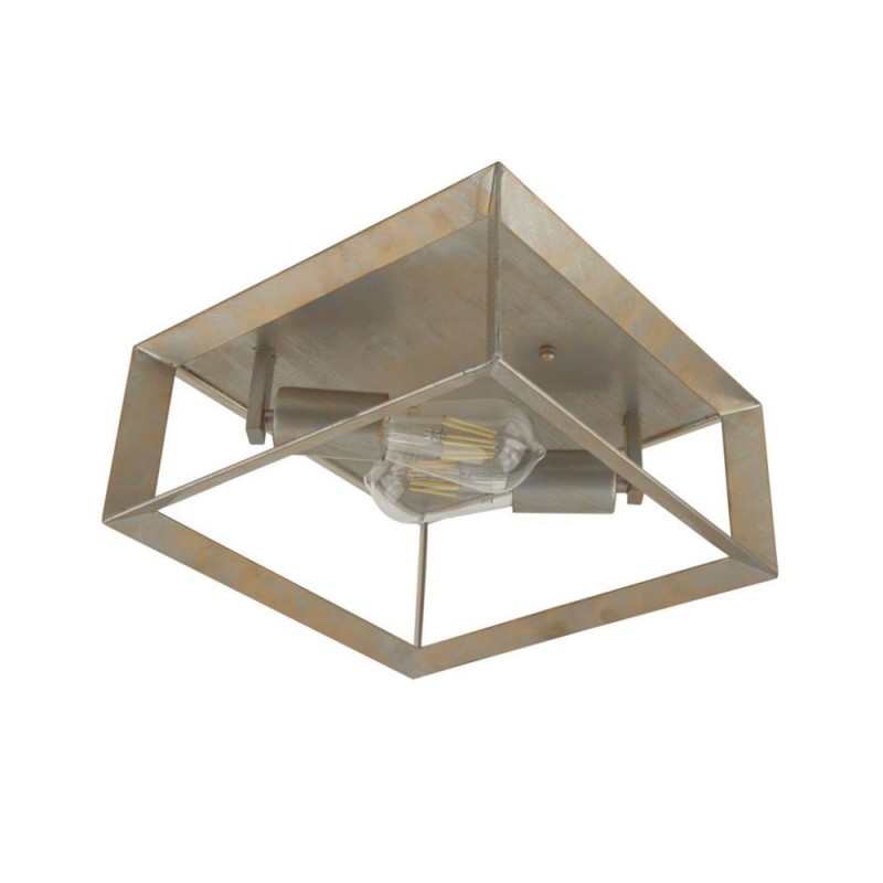 Searchlight-2412-2SI - Heaton - Brushed Silver & Gold 2 Light Flush