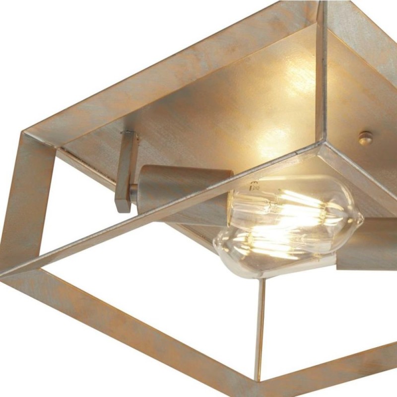 Searchlight-2412-2SI - Heaton - Brushed Silver & Gold 2 Light Flush