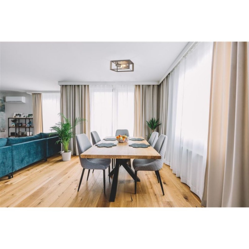 Searchlight-2412-2SI - Heaton - Brushed Silver & Gold 2 Light Flush