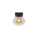 Searchlight-24122-1BK - Sunbeam - Black Wall Lamp with Clear & Amber Ribbed Glass