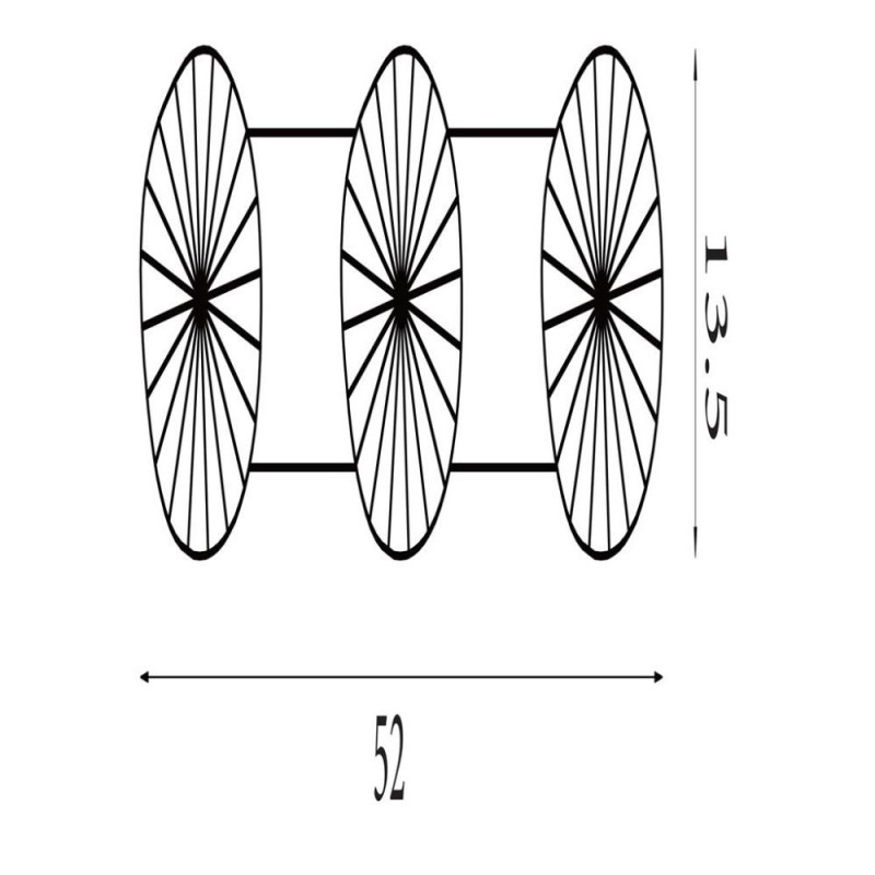 Searchlight-24122-3BK - Sunbeam - Black 3 Light Wall Lamp with Clear & Amber Ribbed Glass