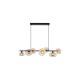Searchlight-24123-7BK - Sunbeam - Black 7 Light over Island Fitting with Clear & Amber Ribbed Glass