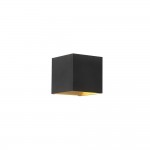 Newton - Black and Gold Up & Down Square Wall Lamp