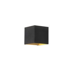 Newton - Black and Gold Up & Down Square Wall Lamp