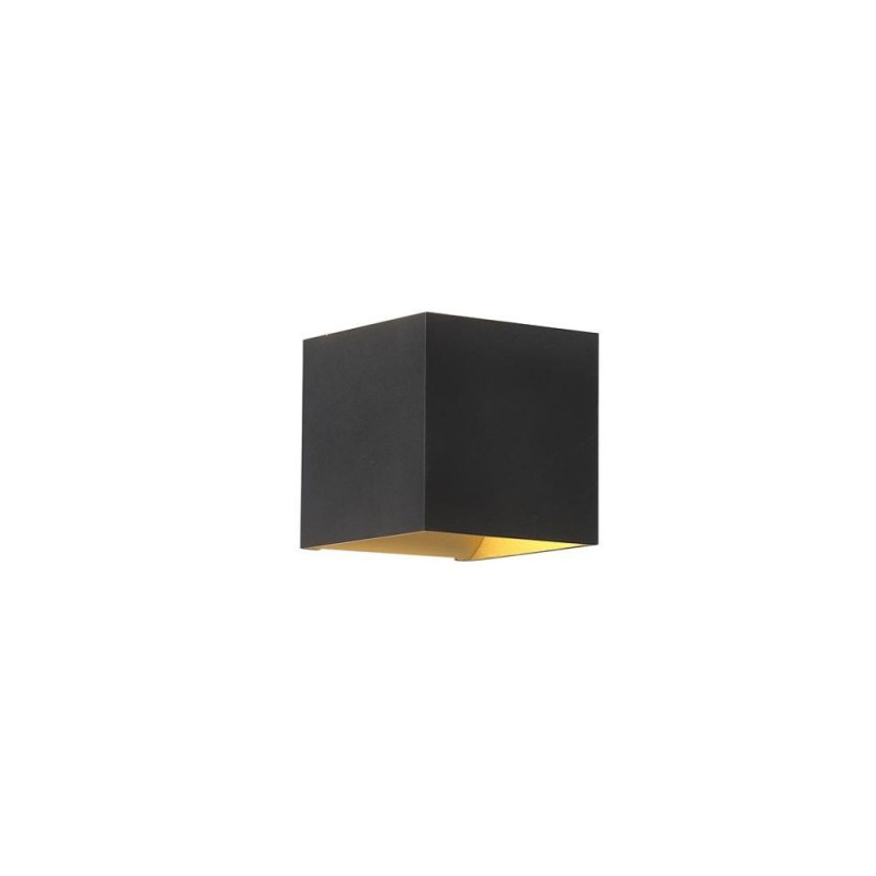 Searchlight-24127BG - Newton - Black and Gold Up & Down Square Wall Lamp