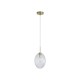 Searchlight-24141CL - Whirl - Satin Brass Pendant with Clear Swirled Glass