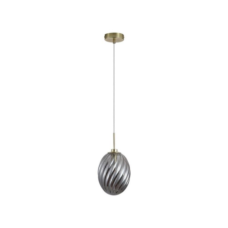 Searchlight-24141SM - Whirl - Satin Brass Pendant with Smoked Swirled Glass