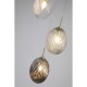 Searchlight-24142-3SB - Whirl - Satin Brass 3 Light Cluster Pendant with Multicoloured Swirled Glass