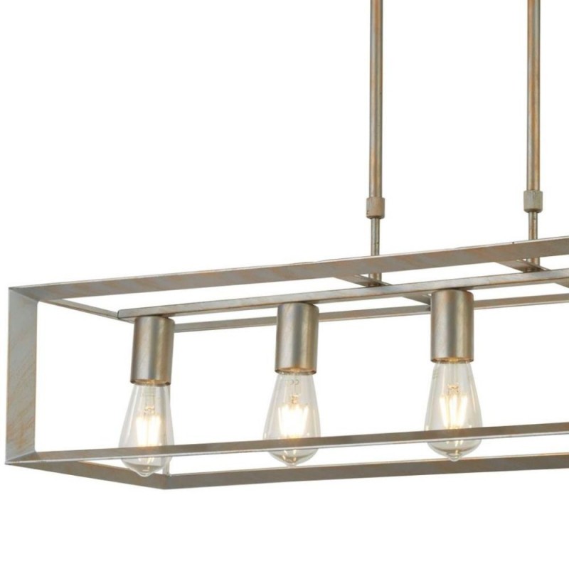 Searchlight-2415-5SI - Heaton - Brushed Silver & Gold 5 Light over Island Fitting