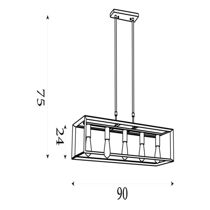 Searchlight-2415-5SI - Heaton - Brushed Silver & Gold 5 Light over Island Fitting