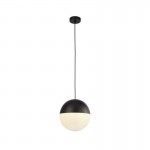 Endor - White Glass & Matt Black Single Pendant Endor - White Glass & Matt Black Single Pendant