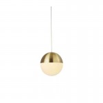 Endor - Satin Brass Pendant with White Glass
