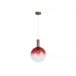 Ombre - Latte Pendant with Red Ombre Glass