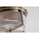 Searchlight-24350-35AB - Sophie - Antique Brass 3 Light Flush with Clear Ribbed Glass IP44