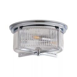 Sophie - Chrome 3 Light Flush with Clear Ribbed Glass IP44